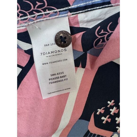 7Diamonds Men's Short Sleeve Button Front Printed Aztec Collared Shirt M - Picture 7 of 10